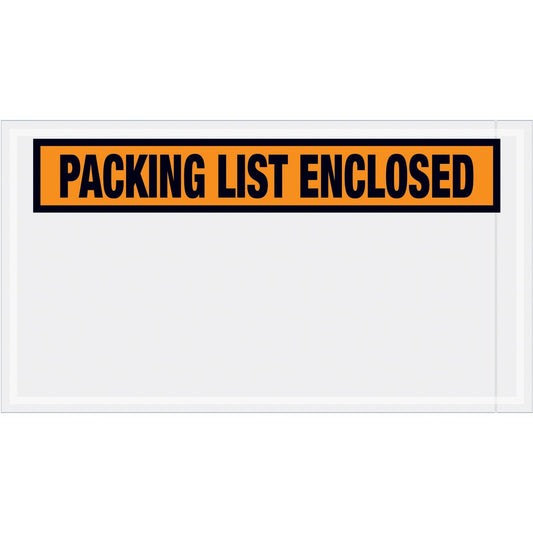 5x10" Orange "Packing List Enclosed" Envelopes